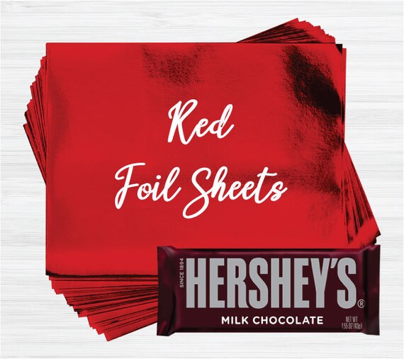 Red Shiny Candy Bar Wrapper Foil Sheets for overwrapping Hershey's Chocolate Bars DIY Il_570xn