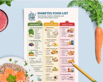 Diabetic Food List, Diabetic Food Grocery List, Diabetes Food List Printable, Diabetes Food Lists, Diabetes Meals Plan, Diabetic Diet Guide
