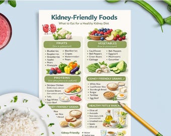 Kidney Friendly Food List, Kidney Foods List, Kidney Diet Foods, Renal Diet, Kidney Friendly Food, Grocery Lists Guide, Kidney Die