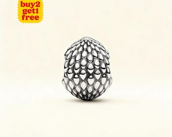 Game of Thrones Sparkling Dragon Egg Charm for Bracelet or Necklace Silver, Necklace Pendant, Handmade, Gift for Her, Pandora Charm