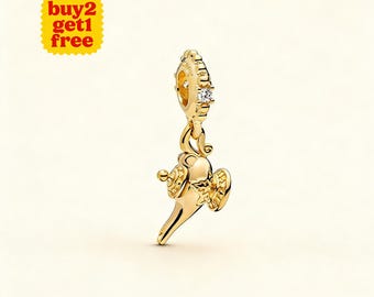 Charm lampe magique d'Aladdin pour bracelet ou collier en argent, pendentif de collier, Noël fait main, cadeau pour elle, breloque de Pandore