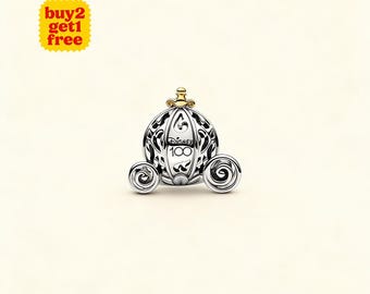 Charm carrosse enchantée Cendrillon 00e anniversaire pour bracelet ou collier en argent, pendentif de collier, cadeau pour elle, breloque de Pandore