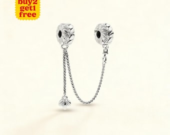 Chaîne de sécurité à clip grains d'énergie de blé : pour bracelet ou collier en argent, collier avec pendentif, fait main, cadeau pour elle, breloque de Pandore