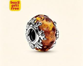 Charm Le Roi Lion en verre de Murano pour bracelet ou collier en argent, pendentif de collier, Noël fait main, cadeau pour elle, breloque Pandora