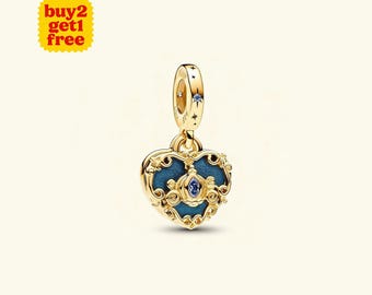 Charm colgante de plata de ley con forma de corazón y carroza de Cenicienta para pulsera o collar, colgante de plata, regalo para ella, charm Pandora