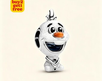 Charm Olaf de la Reine des neiges pour bracelet ou collier en argent, pendentif de collier, Noël fait main, cadeau pour elle, breloque Pandora