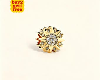 Breloque soleil brillant, breloque en argent pour bracelet ou collier en argent, pendentif de collier, Noël fait main, cadeau pour elle, breloque Pandora