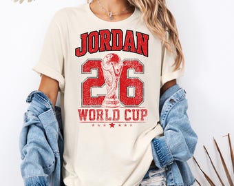 Jordan Soccer Shirt Jordan Football Fan Tee Vintage Jordan Sports Shirt World Cup Fan Gift Retro Game Day Outfit