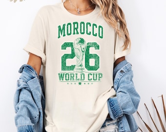 Morocco Soccer Shirt 2026 Moroccan Football Fan Tee Vintage Morocco Sports Shirt Retro Moroccan Pride Game Day Outfit
