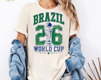 Brazil Soccer Shirt 2026 Brazil Football Fan Shirt Vintage Brazil Sports Tee Brazil Fan Gift Retro Soccer Jersey Style Shirt