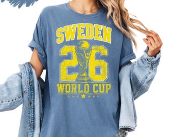 Sweden Soccer Shirt 2026 Swedish Football Fan Tee Vintage Sweden Sports Shirt Retro Scandinavian Pride Game Day Outfit