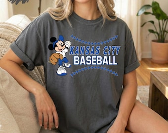 Disney Kansas City Baseball Shirt, Mickey Baseball Fan Shirt, Kansas City Baseball Tee, Disney Sports Shirt, Retro Mickey Baseball Shirt