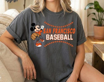 San Francisco Baseball Shirt, Mickey Baseball Shirt, Disney Baseball Tee, Giants Fan Shirt, Baseball Lover Gift, Game Day Shirt