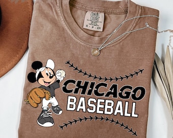 Disney Chicago Baseball Shirt, Mickey Baseball Fan Shirt, Chicago Baseball Tee, Disney Sports Shirt, Retro Mickey Baseball Shirt