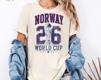 Norwegian Soccer Shirt Norway Football Fan Tee Vintage Norwegian Pride Shirt World Cup Fan Game Day Outfit