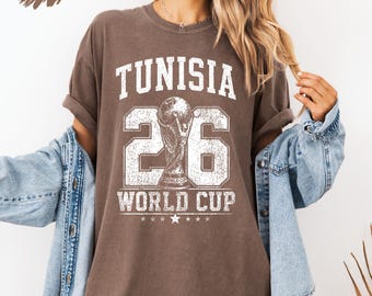 Tunisia Soccer Shirt Tunisian Football Fan Tee Vintage Tunisia Sports Shirt World Cup Fan Retro Game Day Outfit