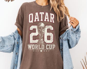Qatar Soccer Shirt 2026 Qatar Football Fan Tee Vintage Qatar Sports Shirt World Cup Fan Gift Retro Game Day Outfit