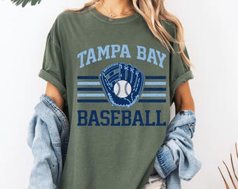 Tampa Bay Baseball Shirt, Vintage Baseball Tee, Retro Sports Shirt, Distressed Graphic Tee, Game Day Outfit, Fan Gift
