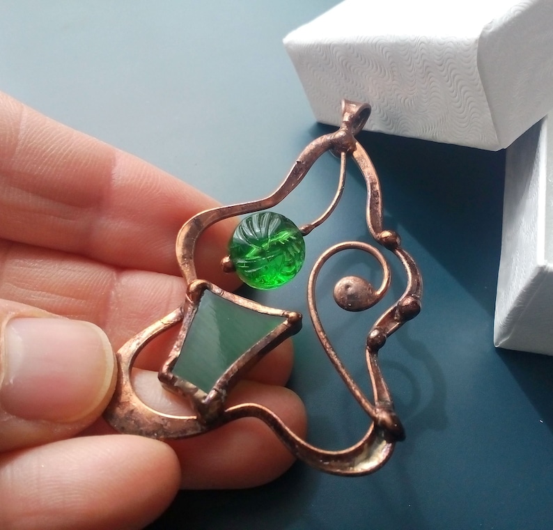 Wire Jewelry, Contemporary Jewelry, Stained Glass Necklace, Wearable