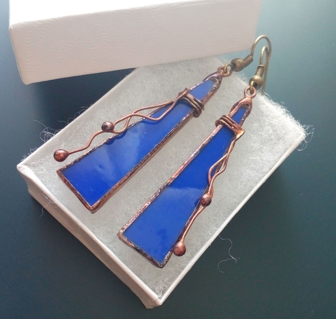 Stained Glass Earrings, Artistic Earrings, Contemporary Jewelry