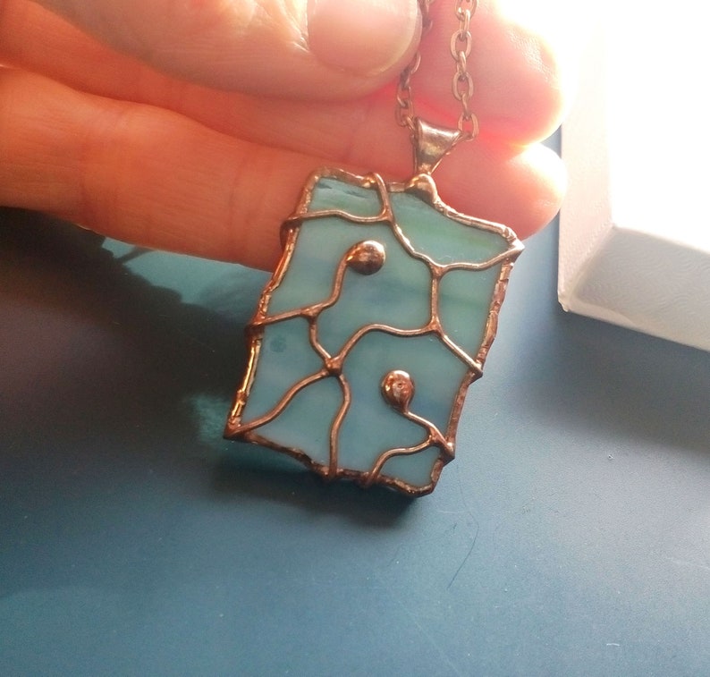 Stained Glass Jewelry, Wire Necklace, Contemporary Jewelry, Gift for