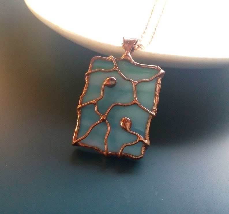 Stained Glass Jewelry, Wire Necklace, Contemporary Jewelry, Gift for
