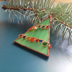 Christmas ornament, christmas tree, stained glass suncatcher, light geen, xmas tree, holiday, christmas tree light, resin, xmas tree lights