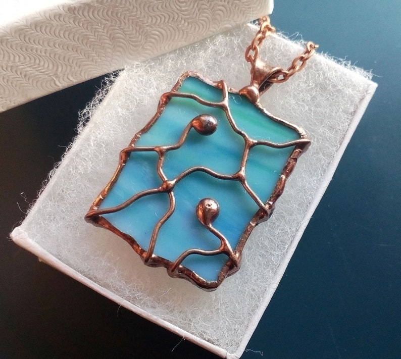 Stained Glass Jewelry, Wire Necklace, Contemporary Jewelry, Gift for