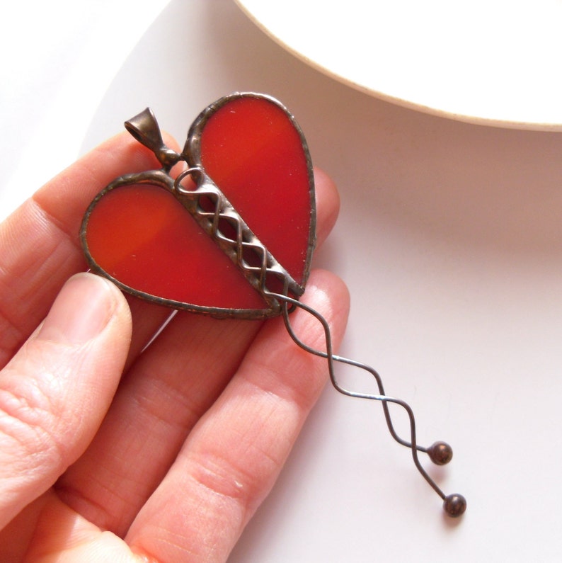 Stained Glass Necklace Copper Wire Jewelry Gift for Women Etsy