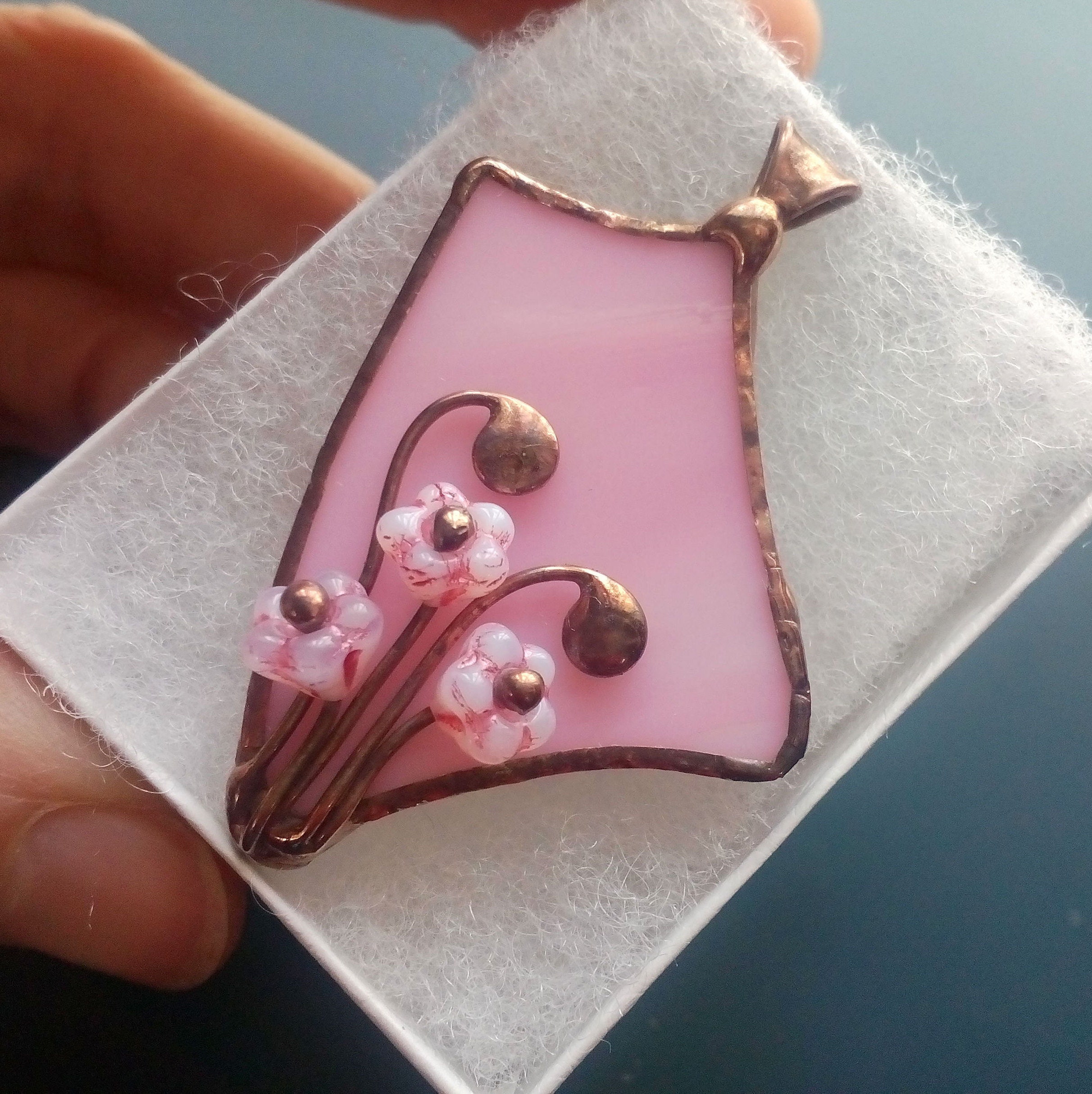 Stained glass necklace contemporary jewelry gift for women Etsy