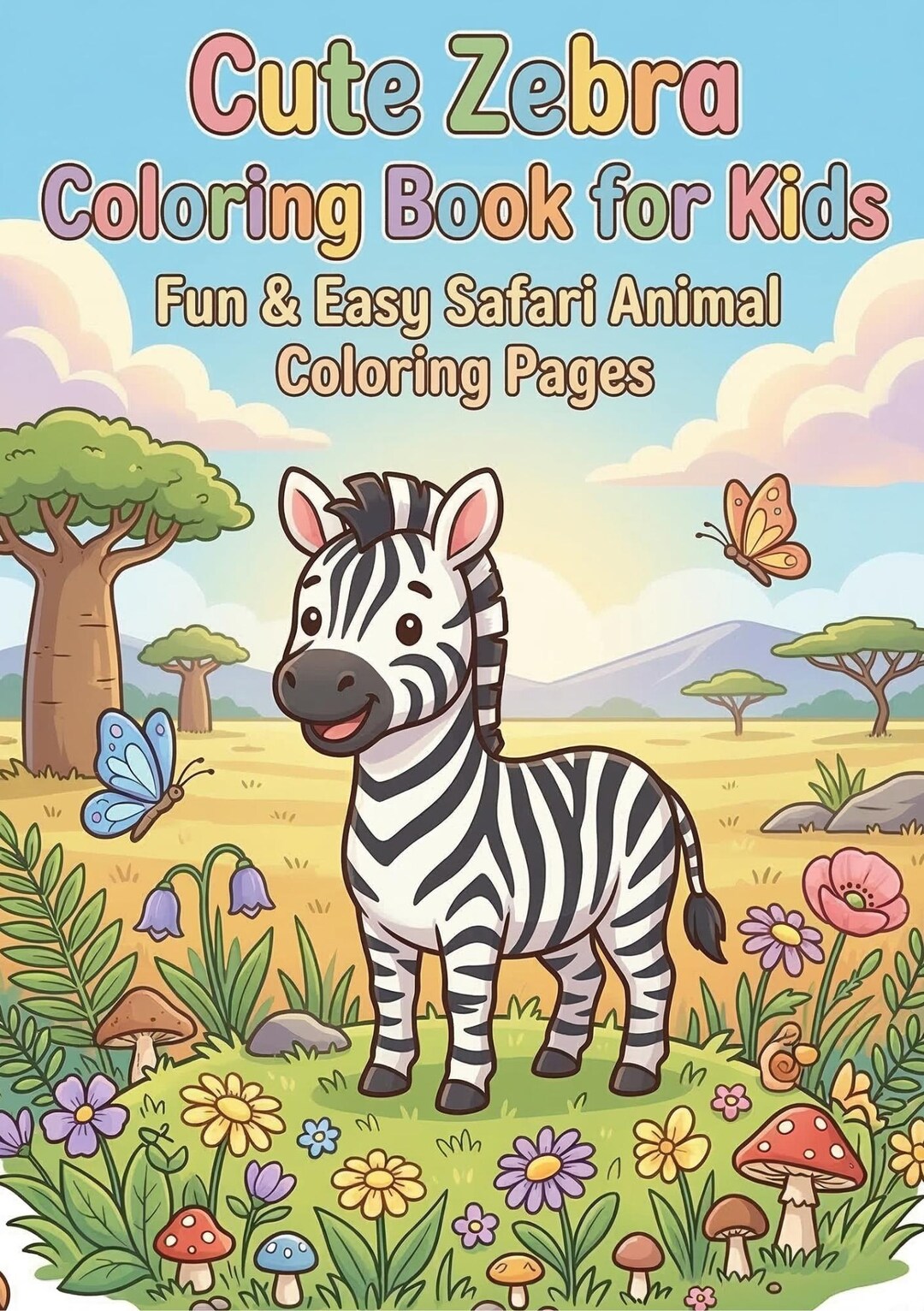 Zebra Coloring Book for Toddlers & Preschool Kids - Etsy