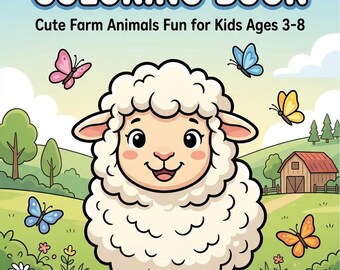 Kleurboek pluizige schapen voor peuters | Eenvoudig en leuk activiteitenboek boerderijdieren