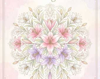 Lilien Malbuch | Illustrationen zum Thema Blumen und Pflanzen, Botanische Gartenillustrationen (PDF Download)