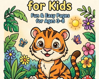 Kleurboek tijger voor kinderen | Kleurplaten jungledieren