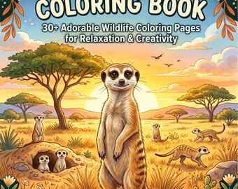 Erdmännchen-Malbuch | Wildtiere, Tiermotive für Erwachsene und Kinder (PDF-Download)