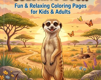 Erdmännchen Malbuch für Kinder & Erwachsene | 35 Wildtiere Seiten (Digitaler Download)