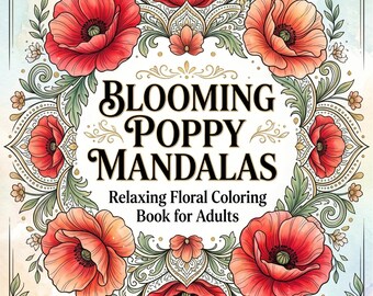 Mohnblumen Mandalas zum Ausmalen | Filigrane Blumenmotive für Erwachsene (PDF Download)