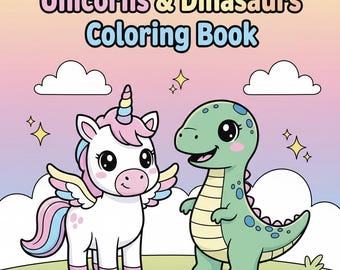 Kleurboek Eenhoorns en dinosaurussen
