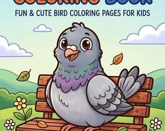 Leuk kleurboek voor duiven: makkelijke vogelpagina's voor kinderen