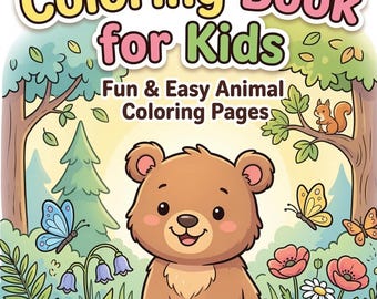 Kleurboek kleine beer voor kinderen | Leuke kleurplaten bosdieren