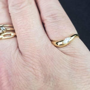 925 Sterling Silver Marquise Curve Ring , Delicate Stacking Ring , Stackable Band , Dainty Ring , Minimalist Ring for Women