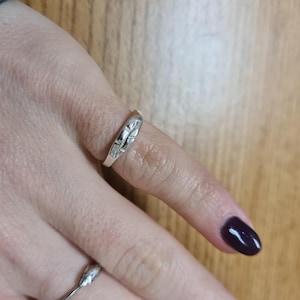 925 Sterling Silver Pinky Ring, Branch Signet Ring, Simple Thick Stacking Band for Women's