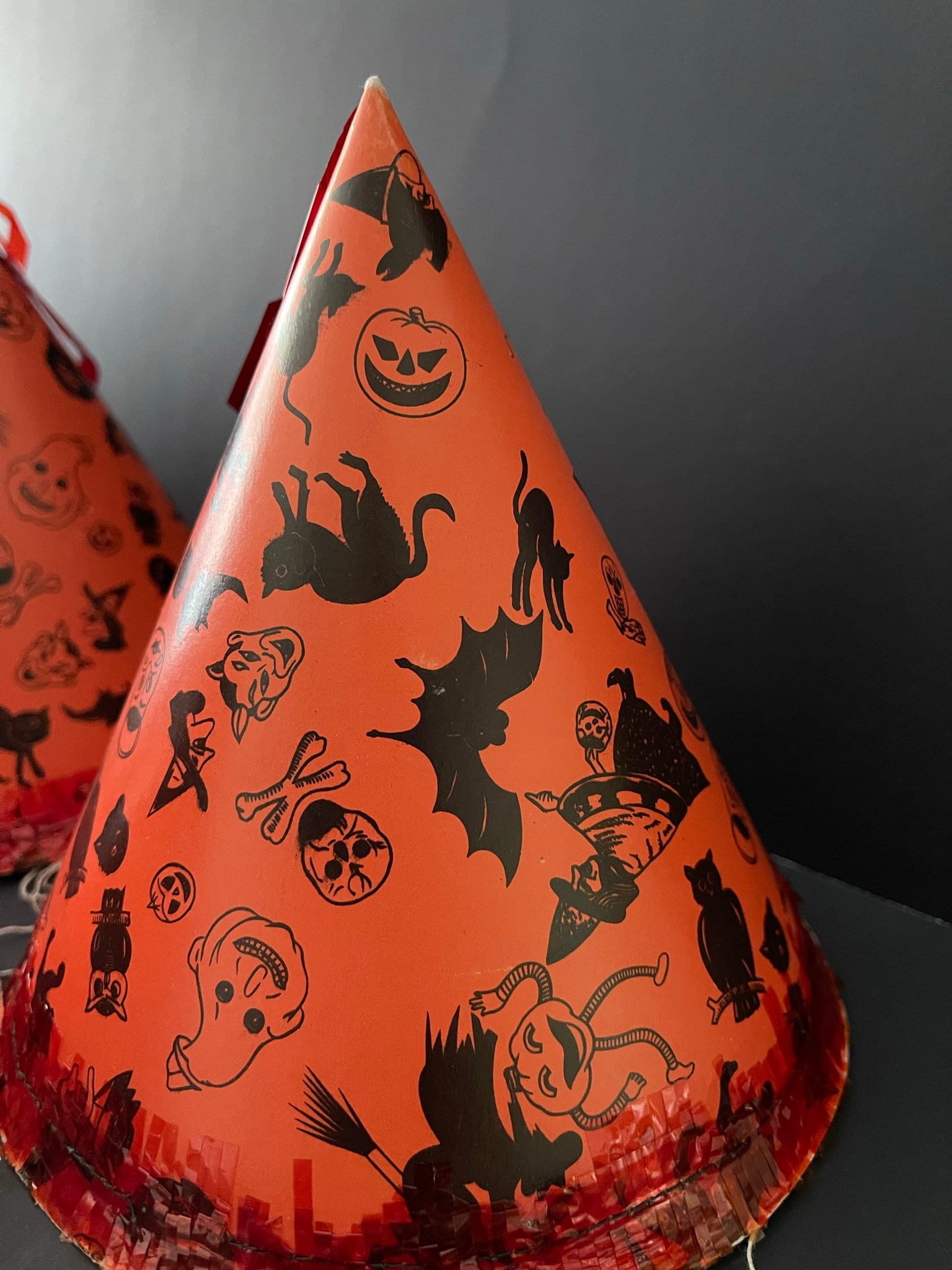 Vintage Halloween Party Hat/1950s Made in Japan/halloween Decor/bat