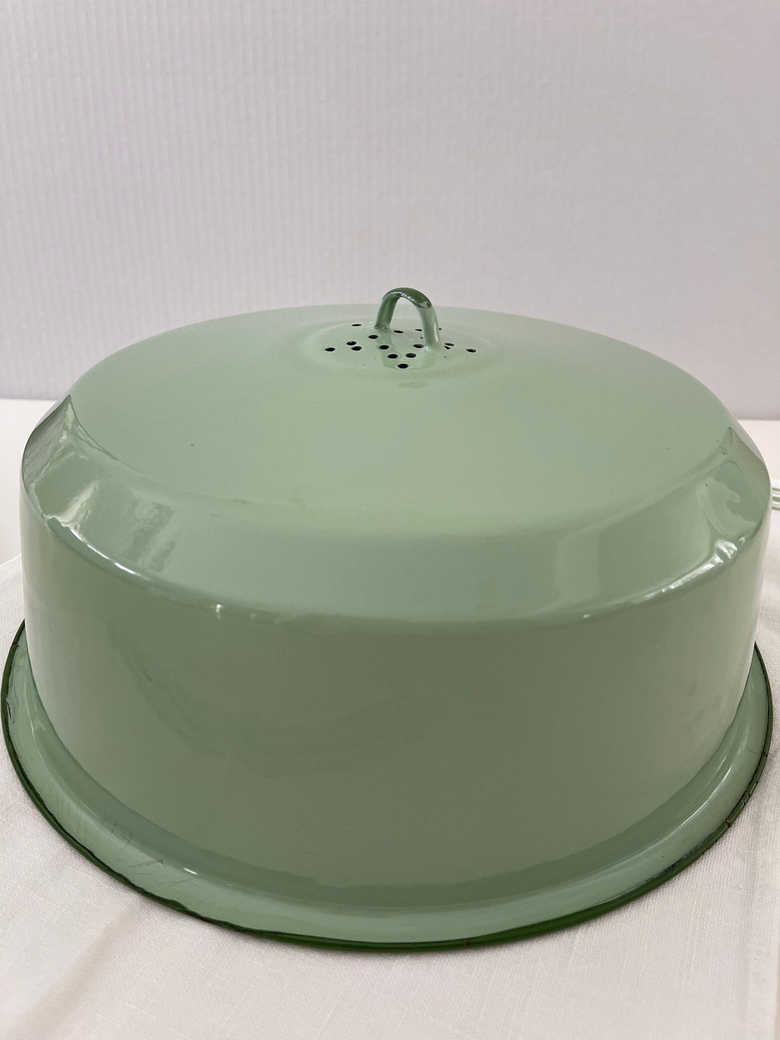 vintage tin cake carriers, Vintage Green Metal Cake Plate and Cover with  by TurnerVintage, $38.00