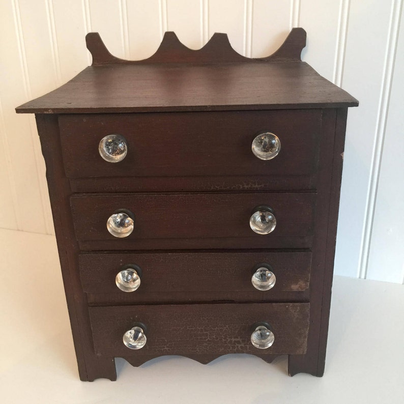Antique Miniature Chest Of Drawers Folk Art Cigar Box Etsy