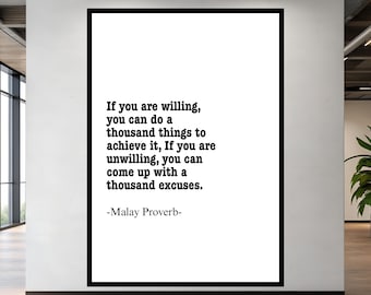 Motivation Word Malay Proverb Wall Art Printable And Digital Download