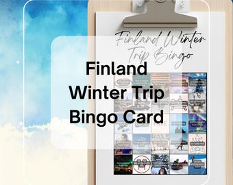 Finland Winter Trip 2026 Bingo Card Canva Template