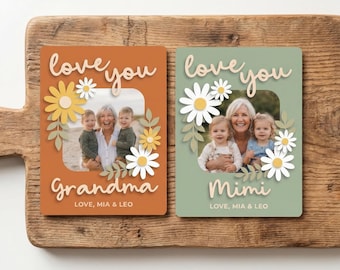 Personalized Photo Magnet for Mom, Love You Magnetic Picture Frame, Mother's Day Gift, Birthday Gifts, Gift for Grandma, Includes Photo F678