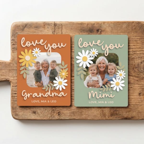 Personalized Photo Magnet for Mom, Love You Magnetic Picture Frame, Mother's Day Gift, Birthday Gifts, Gift for Grandma, Includes Photo F678