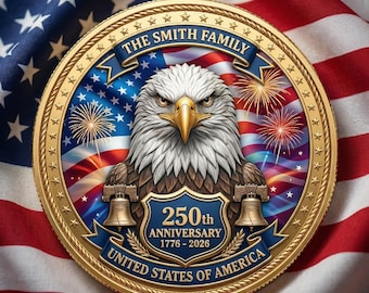 Personalized USA 250th Anniversary Commemorative Coin, America Merchandise 250 Collectible MS499